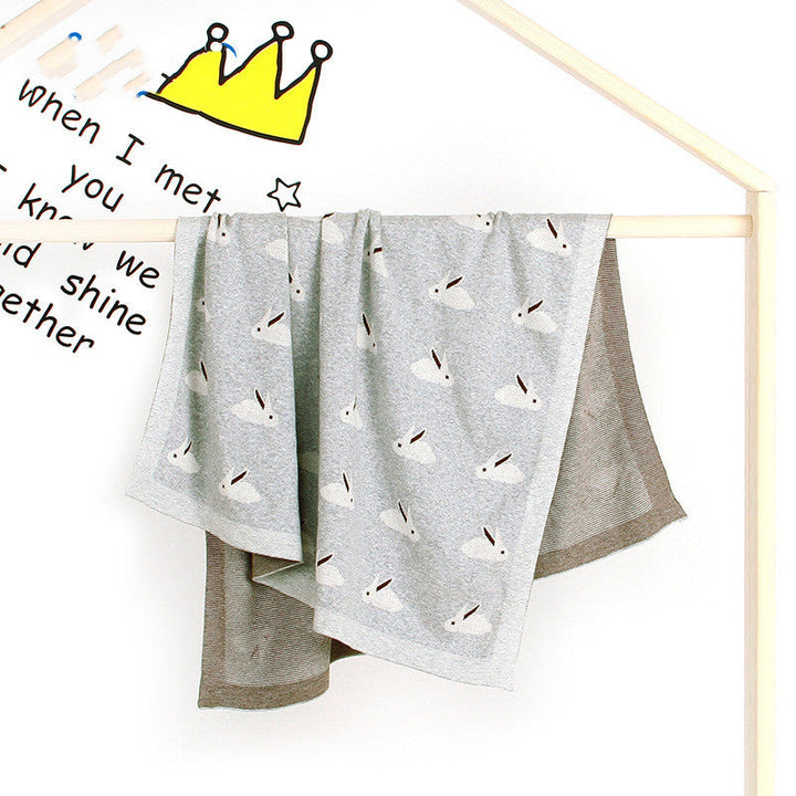 Unwrap Comfort with Our Knitted Bunny Baby Windproof Blanket