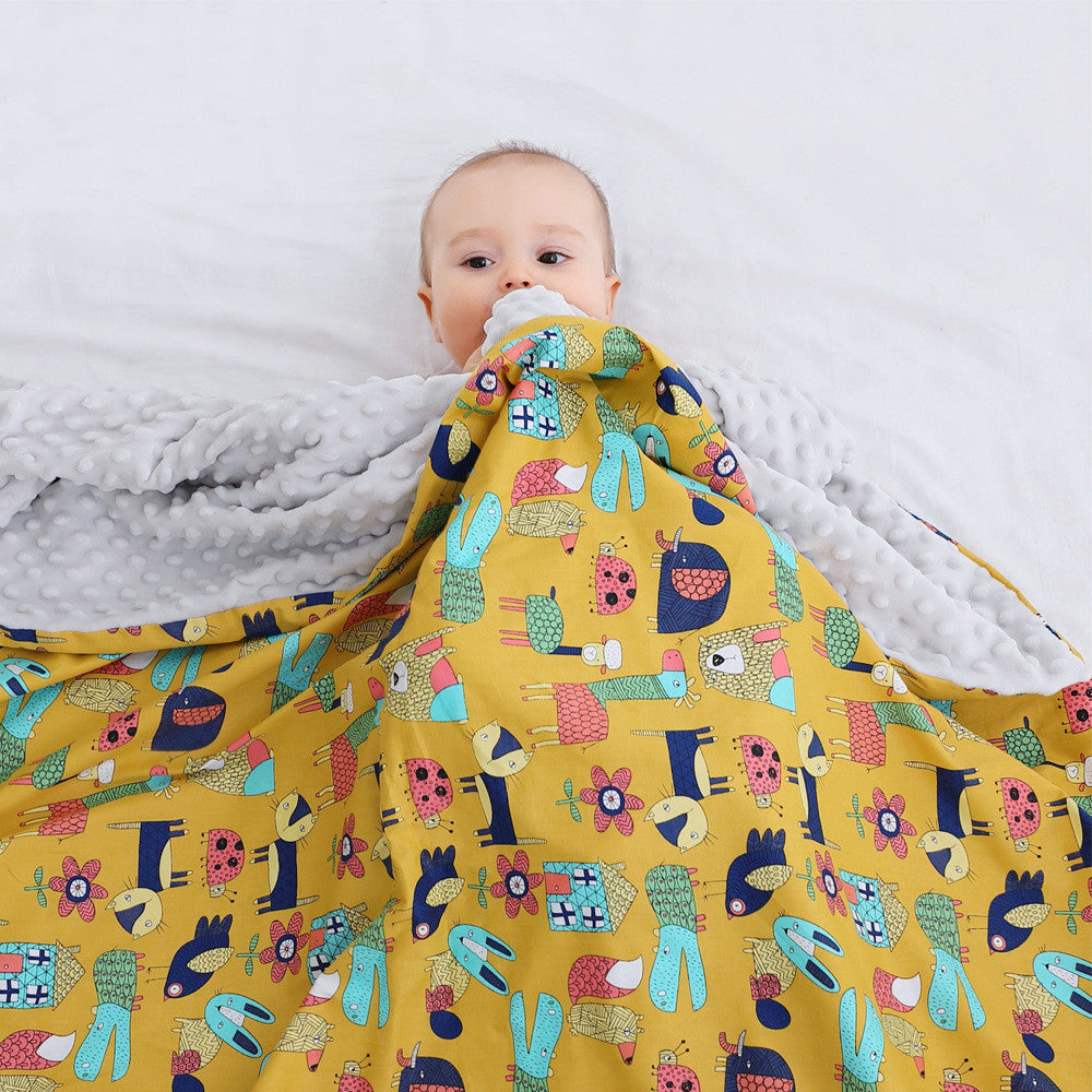 Cotton Bean Baby Cartoon Blanket Quilt Soft Throw