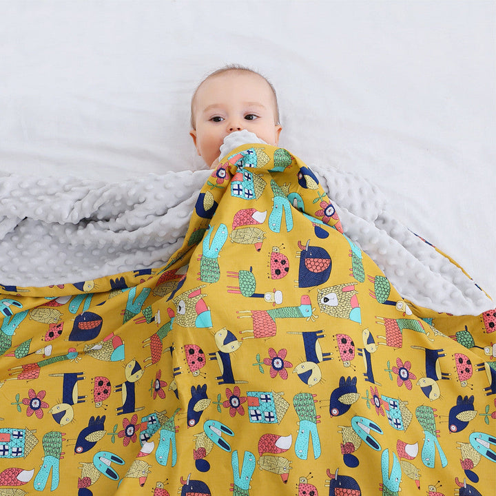 Cotton Bean Baby Cartoon Blanket Quilt Soft Throw