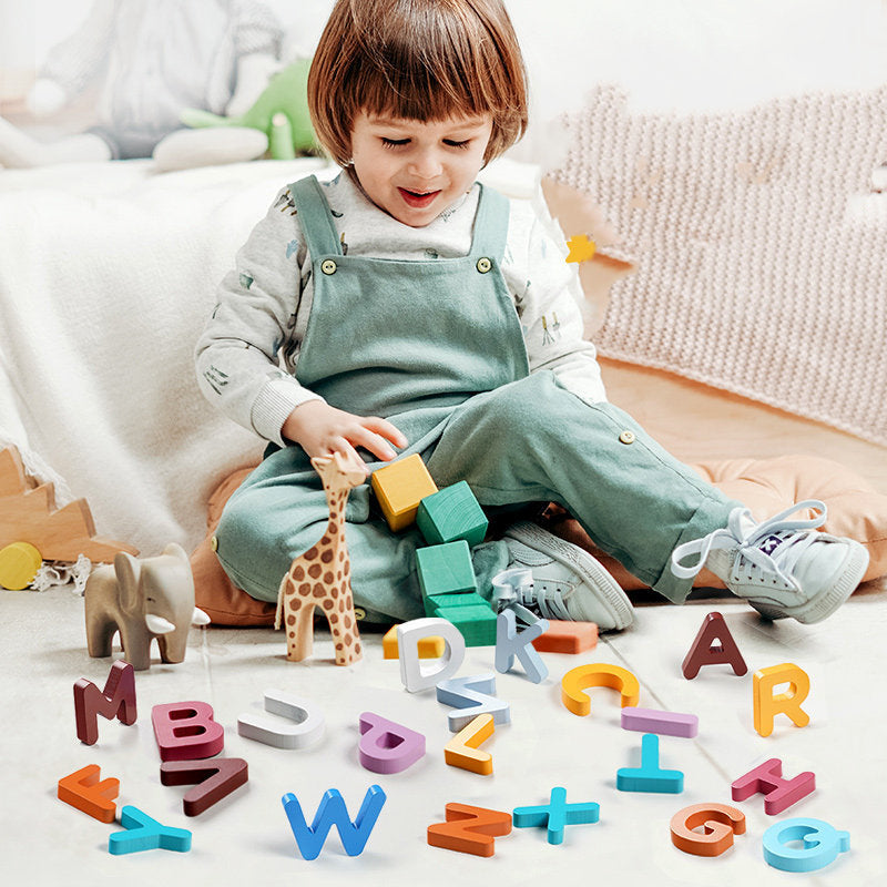 Engaging Learning with Wooden Numbers and Letters Educational Puzzle Toy