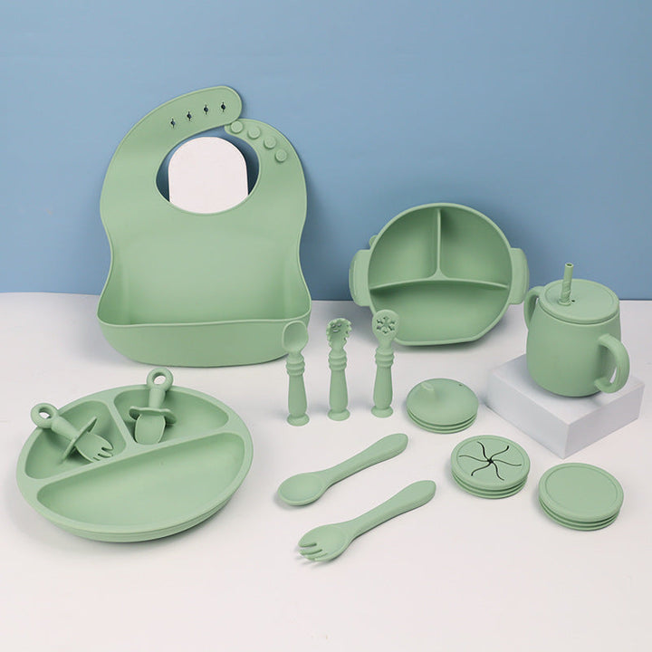 Discover the Joy of Mealtime with Our 15-Piece Silicone Baby Feeding Tableware Set